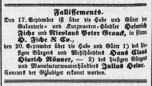 Altonaer Nachrichten vom 22. 09. 1855
