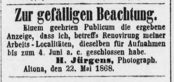 Altonaer Nachrichten vom 24. 05. 1868