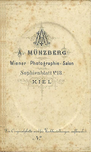 CDV Münzberg - Herrenportrait verso