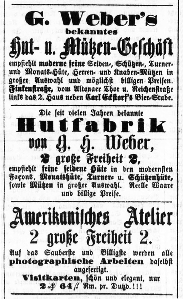 Altona - Weber - Altonaer Nachrichten vom 30. 08. 1863 - Detail