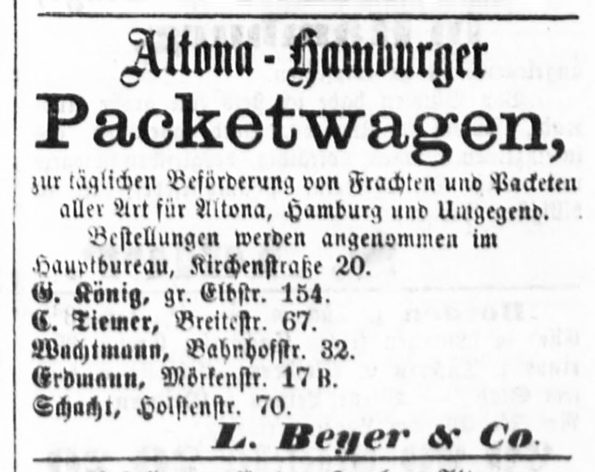Altona Schacht Alt. Nachrichten 01. 06. 1862 Detail