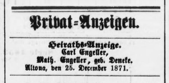 Altonaer Nachrichten vom 28. 12. 1871
