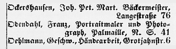 Altonaer Adreßbuch von 1852 - Detail