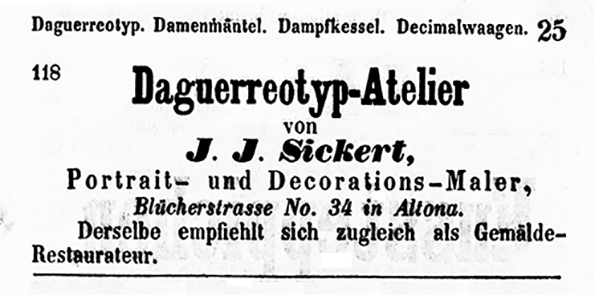 Altona - Sickert - Adressbuch 1849 - Annonce - klein