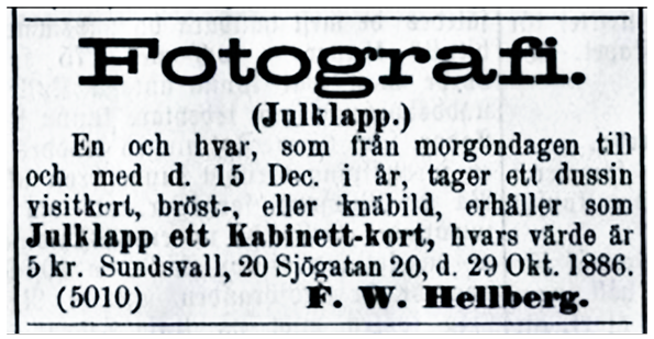 Inserat Sundsvall 1886