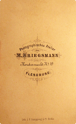 Flensburg - CDV - Kriegsmann_M Damenbildnis verso