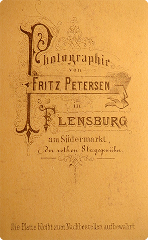 Flensburg - CDV - Petersen Brtiger Mann verso