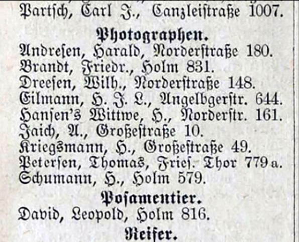 120125 - Flensburg - Andresen 1880 Adressbuch Seite 268 Detail