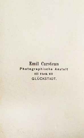 CDV Glückstadt - Carstenn - Damenporträt verso