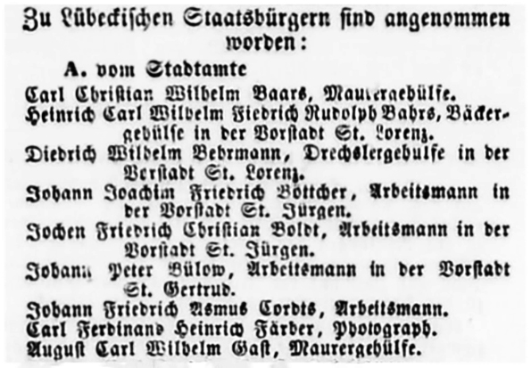 Annonce in: Lbeckische Anzeigen vom 30. 05. 1870 - Detail