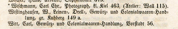Kiel Adrebuch 1844-55 Wischmann S. 92 Detail