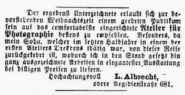 Luebeck - Albrecht_L Lueb Anzeiger vom 13-12-1869 