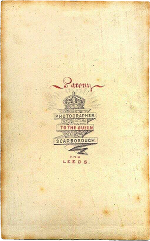 Sarony - Herrenportrait Verso