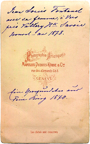 Luebeck - Koehne - CDV Genf 1870 - Verso