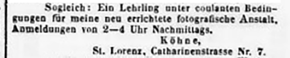 Annonce - Lehrlingsgesuch - Lueb_Anz_22-06-1872 Detail