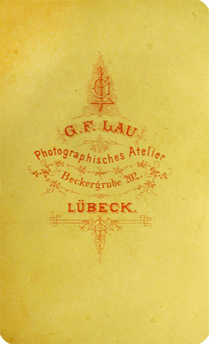CDV Lübeck Lau Herrenportrait verso