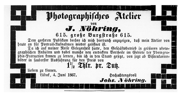 Lübeck - Nöhring - Lübeckische Anzeigen vom 06. 08. 1867