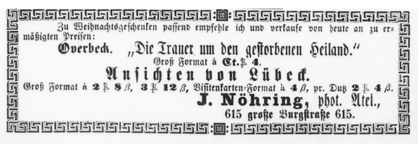 Lübeck Nöhring - Lübeckische Anzeigen vom 23. 12. 1867