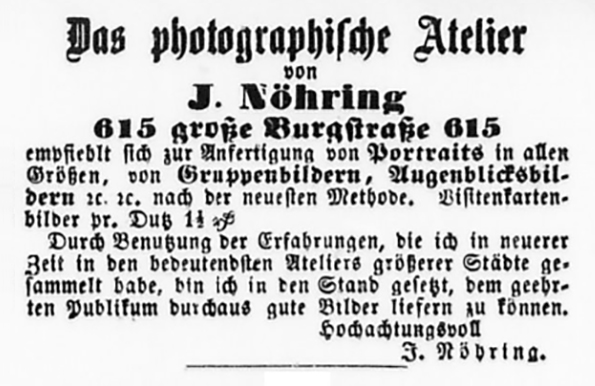 Lübeck Nöhring - Lübeckische Anzeigen vom 03. 09. 1868