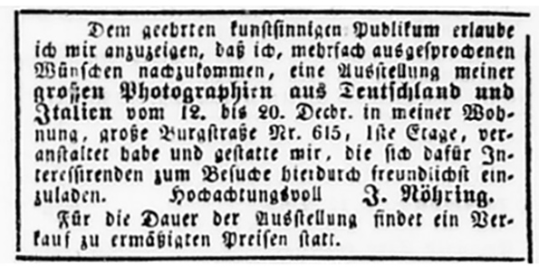 Lübeck Nöhring - Lübeckische Anzeigen vom 14. 12. 1868