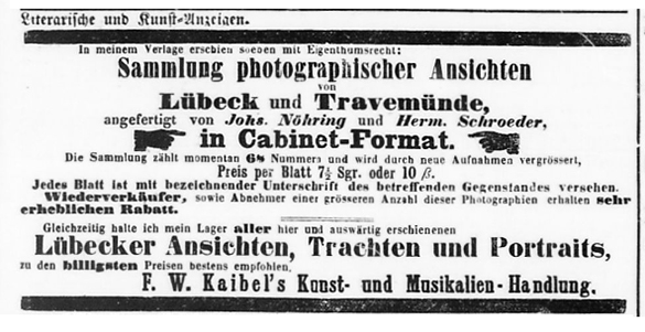 Lübeck - Nöhring - Lübeckische Anzeigen vom 04. 05. 1870