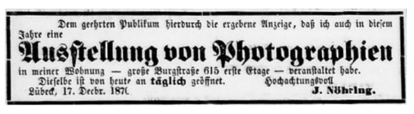 Lübeck - Nöhring - Lübeckische Anzeigen vom 24. 12. 1870