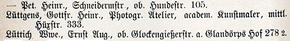 Luebeck - Luettgens - Eintrag im Adressbuch 1879 Detail