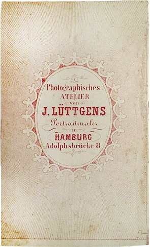 Luebeck - Luettgens - CDV - Damenganzbildnis Verso