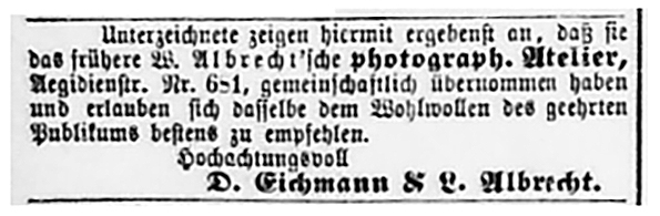 Luebeck - Albrecht_W Lueb Anzeiger vom 07-10-1873
