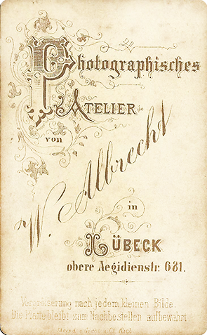 Luebeck Albrecht_W Cdv Paarportrait Verso