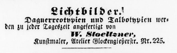 Stoeltzner Lbeckische Anzeigen vom 03. 09. 1850 Detail