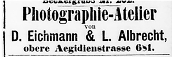 130442 - Lluebeck - Albrecht & Eichmann - Annonce Lb. Anz_11-10-1873 - Detail