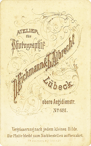130442 - CDV - Luebeck - Eichmann & Albrecht - Herrenportrt - verso - klein