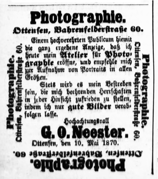 131901 Ottensen - Neester - Altonaer Nachrichten vom 10. 05. 1870 - Detail