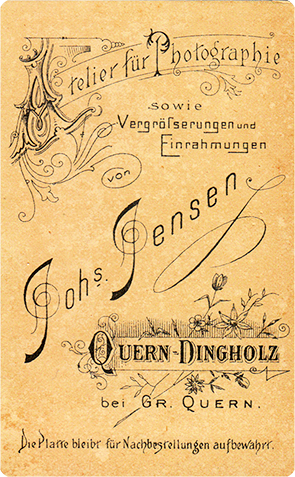 CDV Quern-Dingholz - Jensen - Doppelbildnis verso