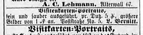 Bernitt - Hamburger Nachrichten 1875 - Annonce klein