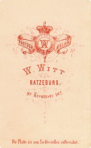 CDV Ratzeburg Witt - Damenganzbild - verso