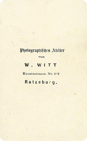 CDV Ratzeburg Witt - Herrenganzbild - verso