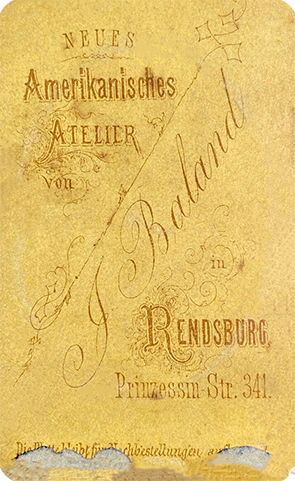 CDV Rendsburg - Baland - Herrenportrait verso