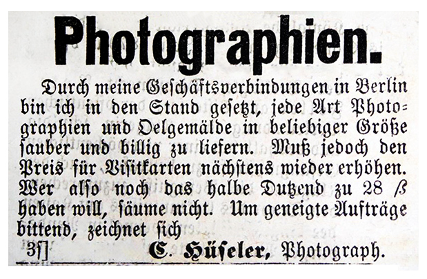 Rendsburg - Hseler - Annonce Rendsburger WB 1870 - klein