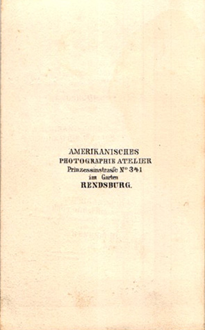 CDV Rendsburg Kanberg, Eduard - Mnnerkopf, Vignette verso