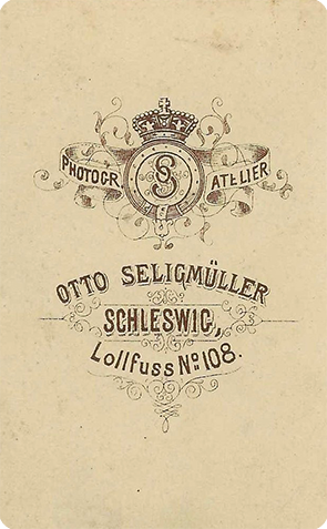 CDV Schleswig - Seligmueller - Soldat Bildnis verso