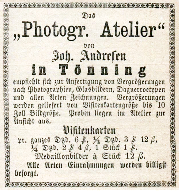 Tnning - Andresen, Johannes, Eiderstedter Wochenblatt 1872 klein