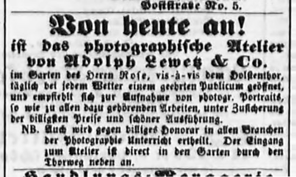Wandsbek - Lewetz - Hamburger Nachrichten vom 14. 07. 1860 Detail