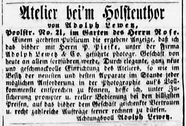 Lewetz - Hamburger Nachrichten, Ausgabe vom 05. 02. 1863 - Detail