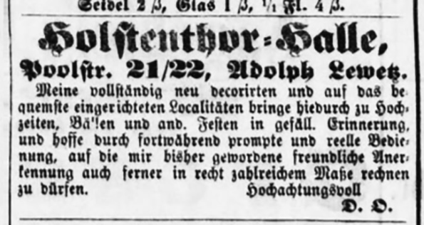 Lewetz - Hamburger Nachrichten vom 05. 09. 1869 Detail
