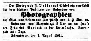 400080 - Eckernfrder Zeitung vom 10. 08. 1861 - Detail