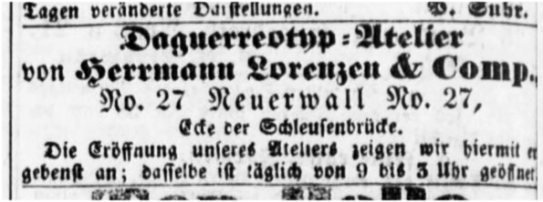 Lorenzen - Hamburger Nachrichten vom 23. 08. 1851 - Detail