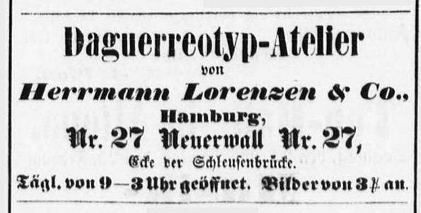 Lorenzen - Hamburger Nachrichten vom 21. 02. 1852 - Detail