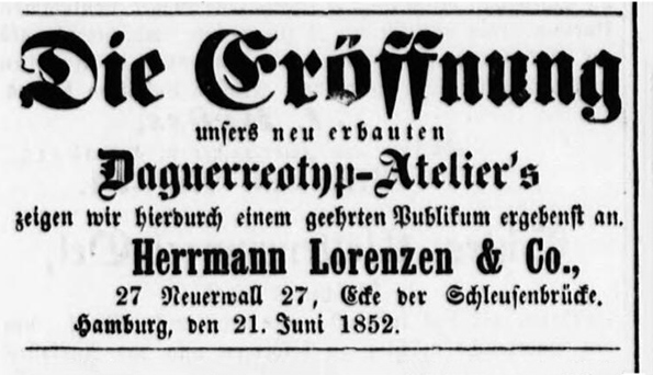 Lorenzen - Hamburger Nachrichten vom 24. 06. 1852 - Detail